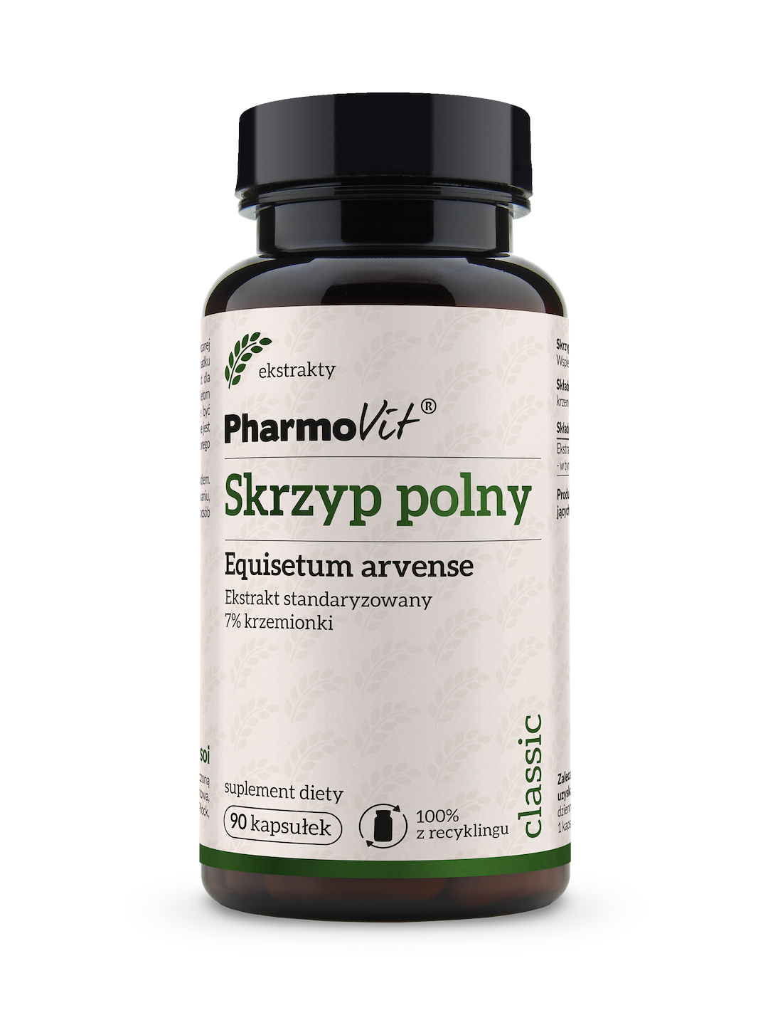 Skrzyp polny Equisetum arvense Ekstrakt standaryzowany 7% krzemionki 90 kaps | Classic Pharmovit