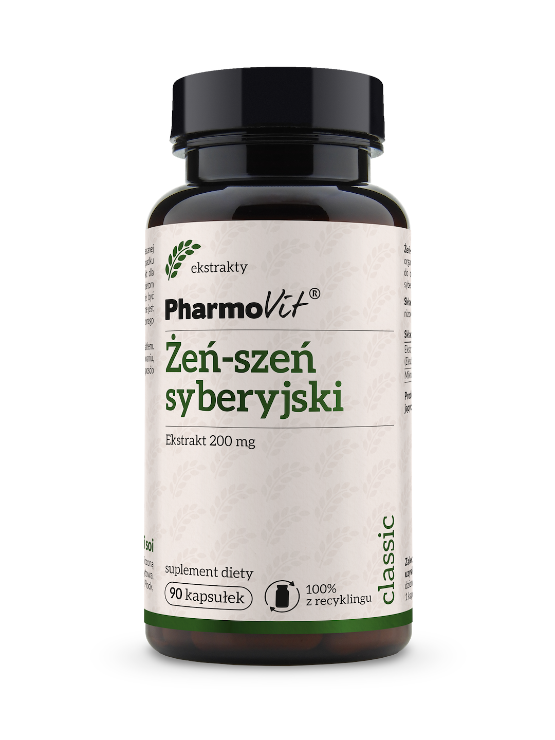 Żeń-szeń syberyjski 20:1 200 mg 90 kaps | Classic Pharmovit