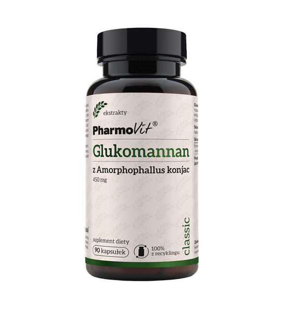 Glukomannan z Amorphophallus konjac 450 mg 90 kaps | Classic Pharmovit