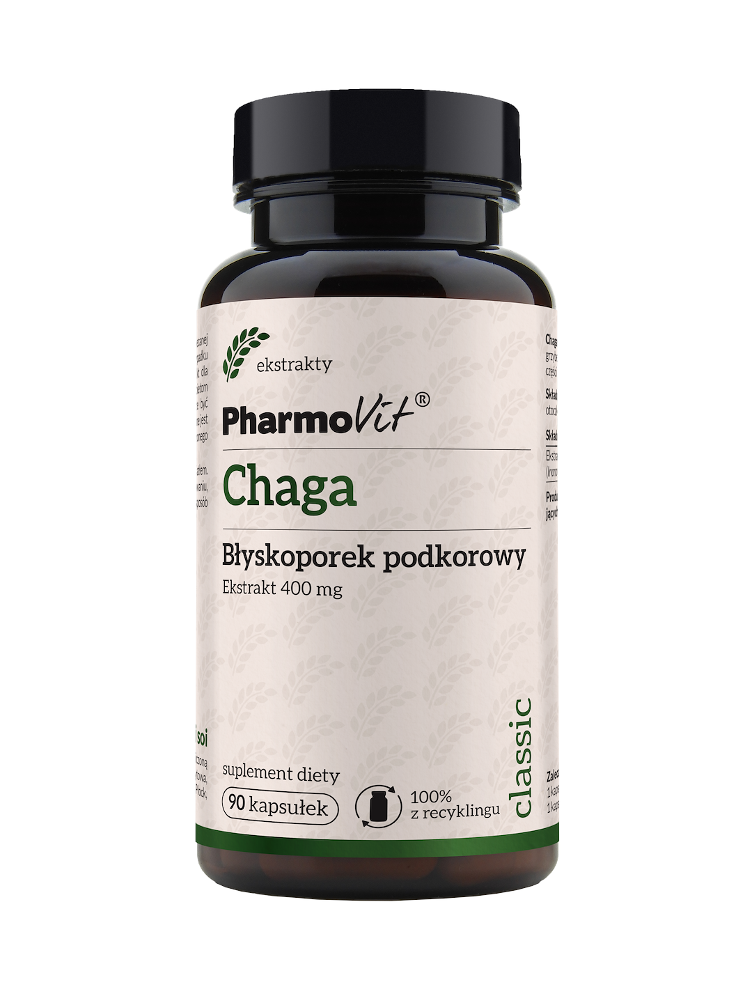 Chaga Błyskoporek podkorowy 400 mg 90 kaps | Classic Pharmovit