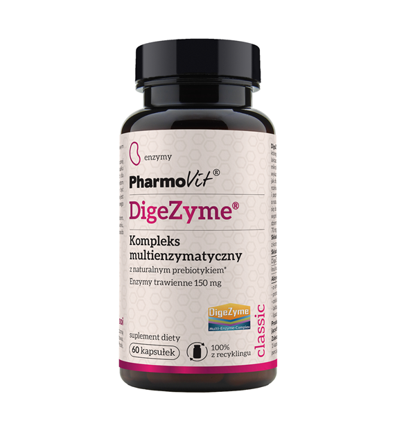 Digezyme® Kompleks multienzymatyczny 150 mg 60 kaps | Classic Pharmovit