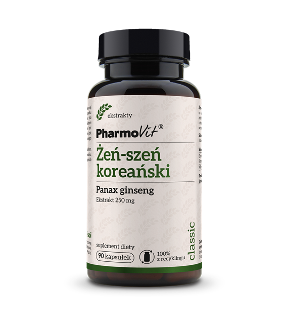 Żeń-szeń koreański Panax ginseng 250 mg 90 kaps | Classic Pharmovit