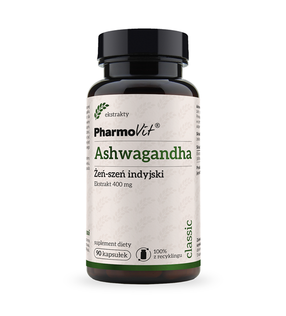 Ashwagandha Żeń-szeń indyjski 4:1 400 mg 90 kaps | Classic Pharmovit