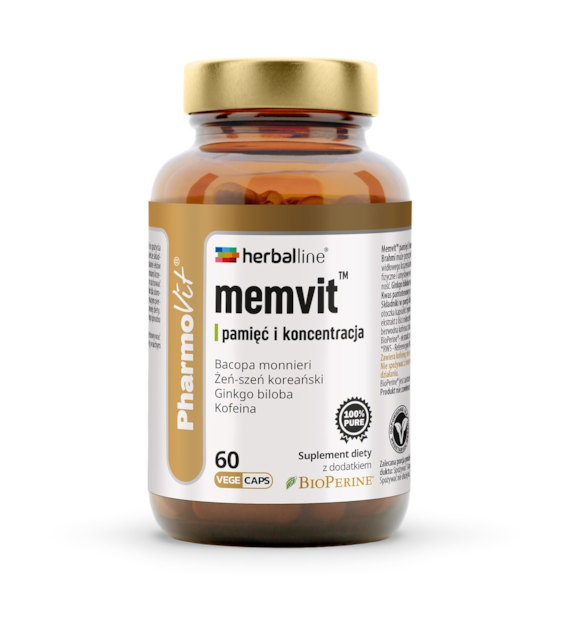Memvit™ pamięć i koncentracja 60 vege kaps | Herballine™ Pharmovit