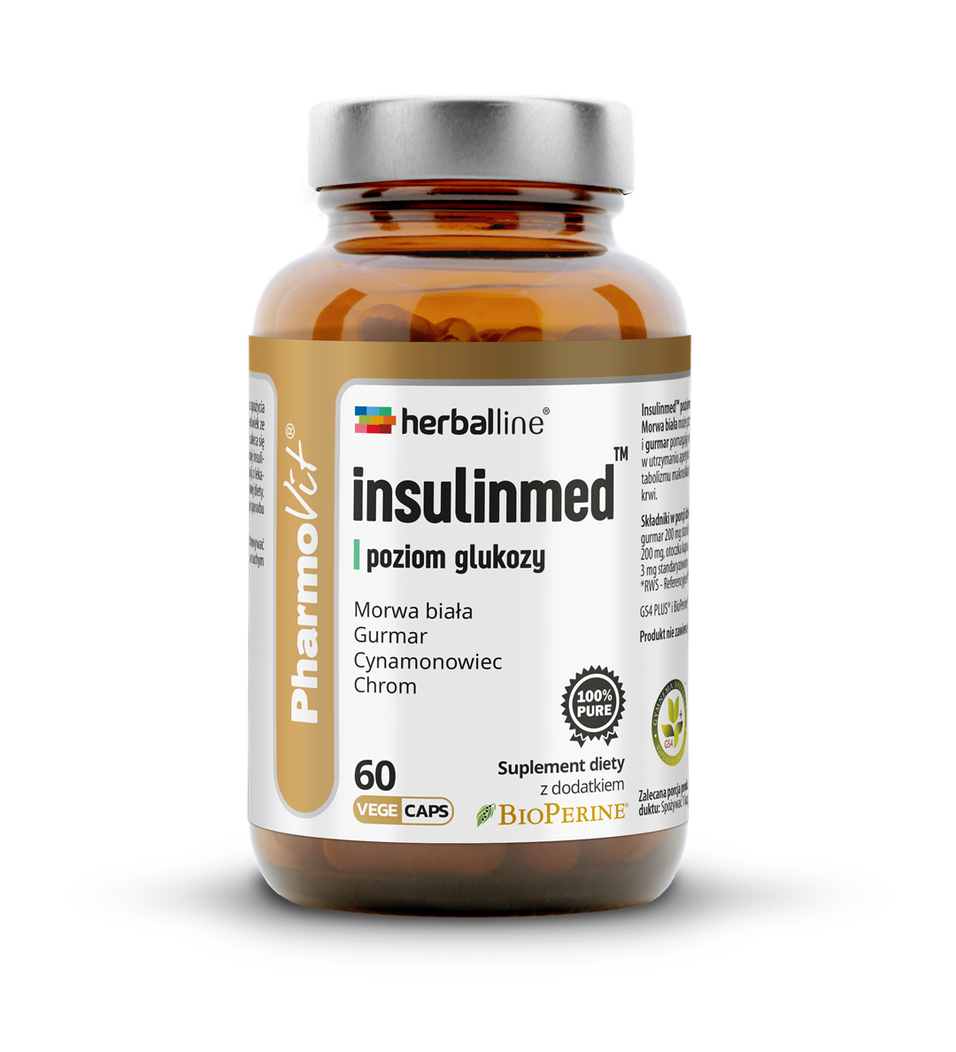 Insulinmed™ poziom glukozy 60 vege kaps | Herballine™ Pharmovit