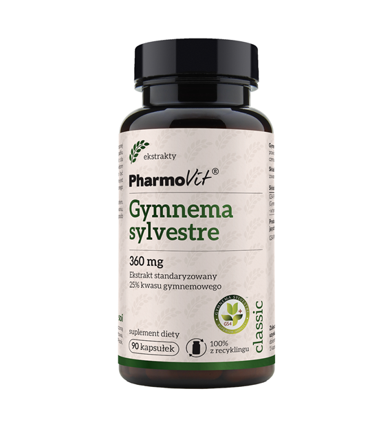 Gymnema sylvestre 360 mg Ekstrakt standaryzowany 25% kwasu gymnemowego 90 kaps | Classic Pharmovit