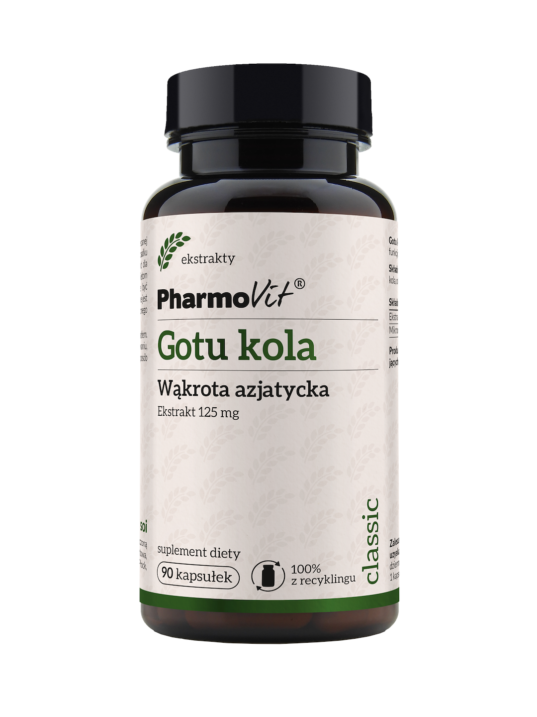 Gotu kola Wąkrota azjatycka 125 mg 90 kaps | Classic Pharmovit