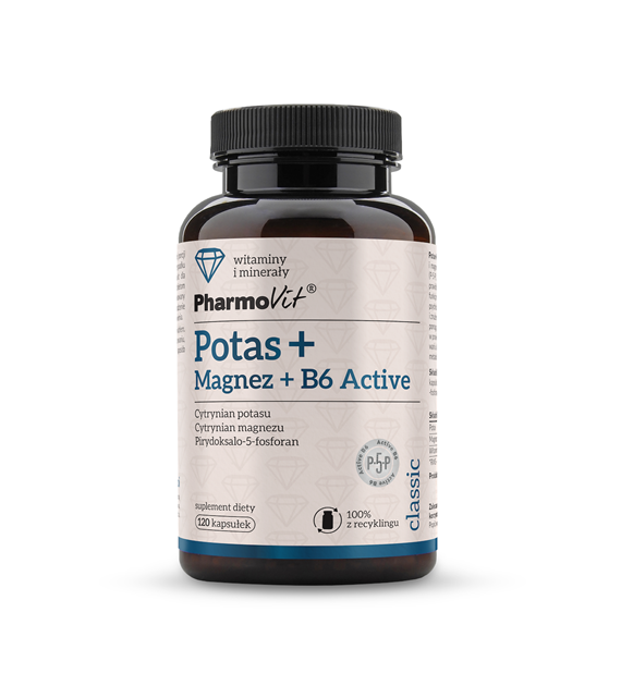 Potas + Magnez + B6 Active 120 kaps Classic | Pharmovit