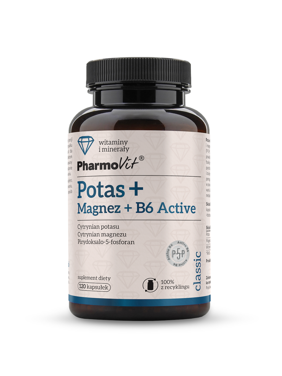 Potas + Magnez + B6 Active 120 kaps Classic | Pharmovit