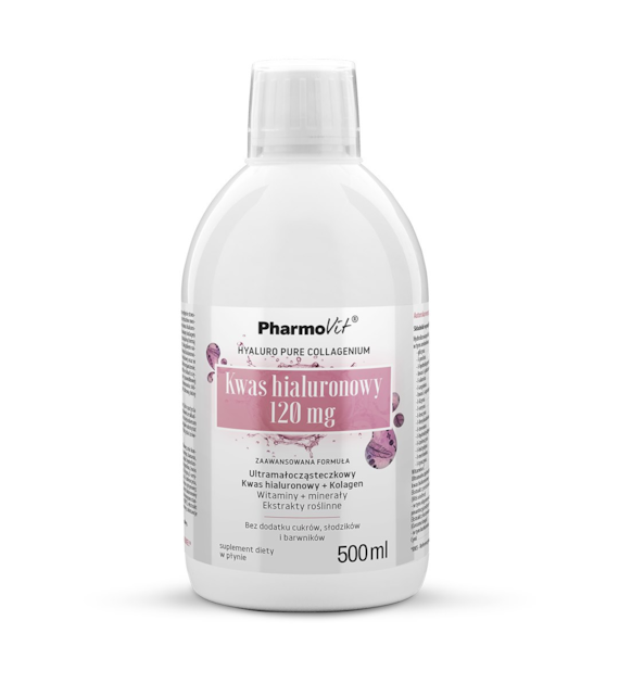 Kwas hialuronowy 120 mg Zaawansowana formuła płyn 500 ml | Pharmovit