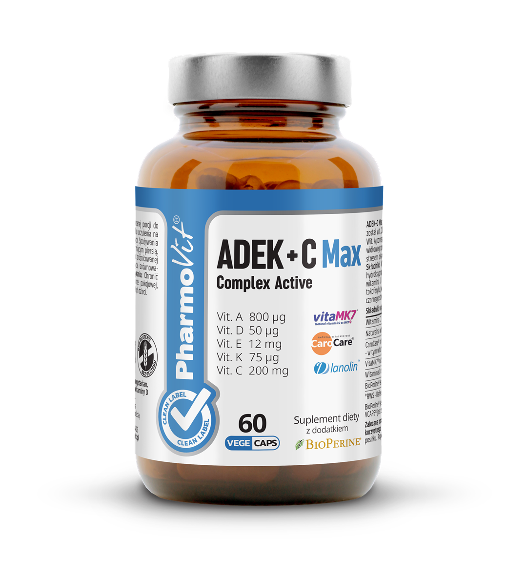 ADEK + C MAX Complex Active 60 kaps Vege | Clean Label Pharmovit