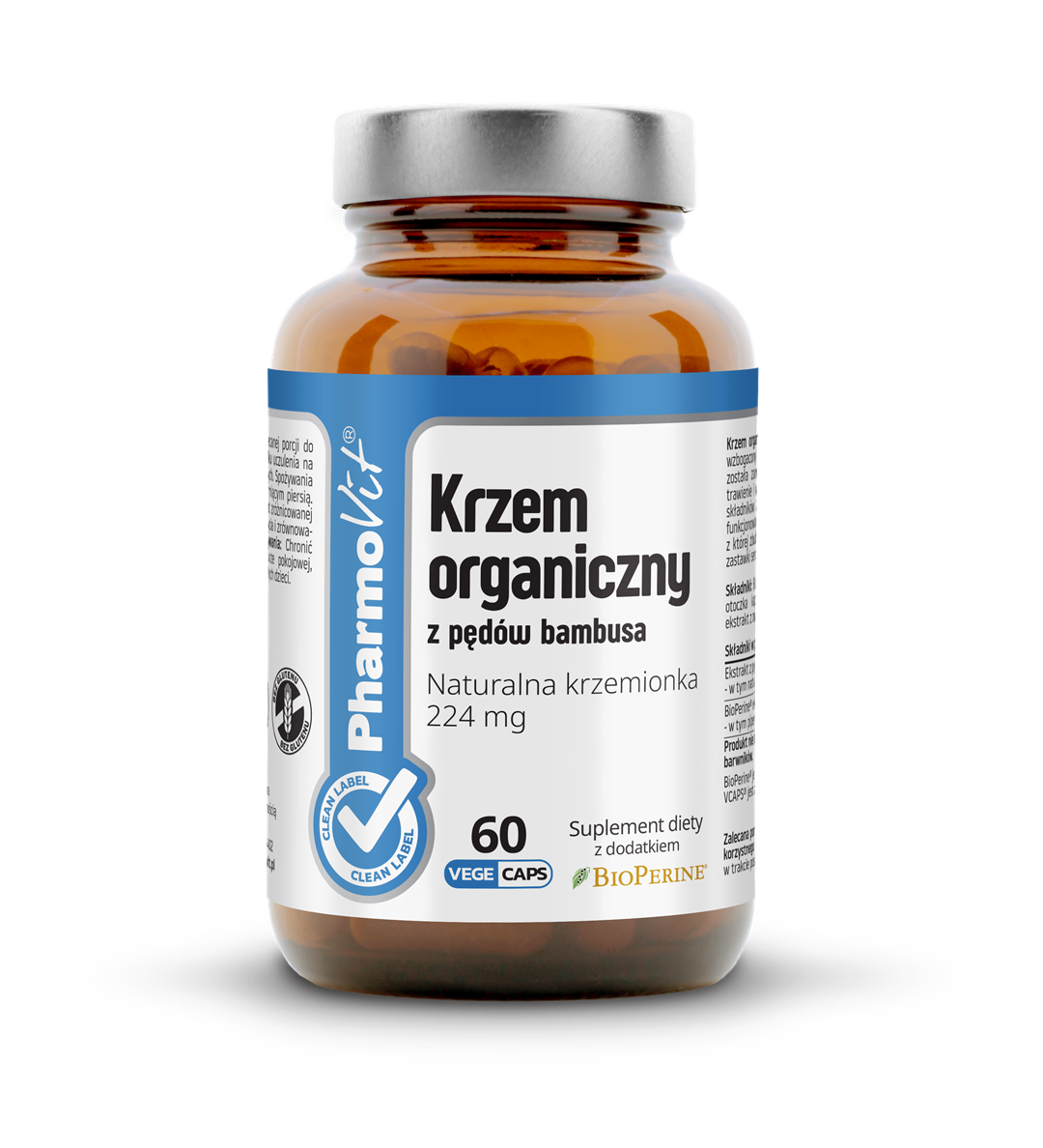 Krzem organiczny z pędów bambusa 60 kaps Vege | Clean Label Pharmovit