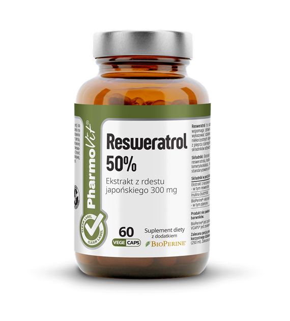 Resweratrol 50% 60 kaps Vege | Clean Label Pharmovit