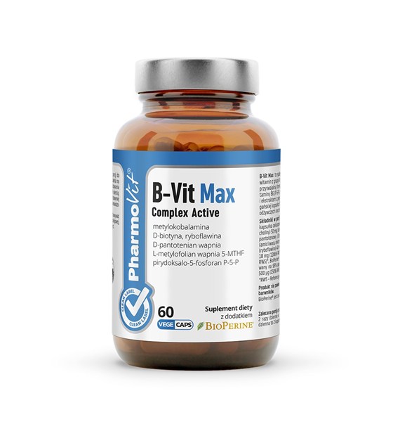 B-Vit Max Complex Active 60 kaps Vege | Clean Label Pharmovit