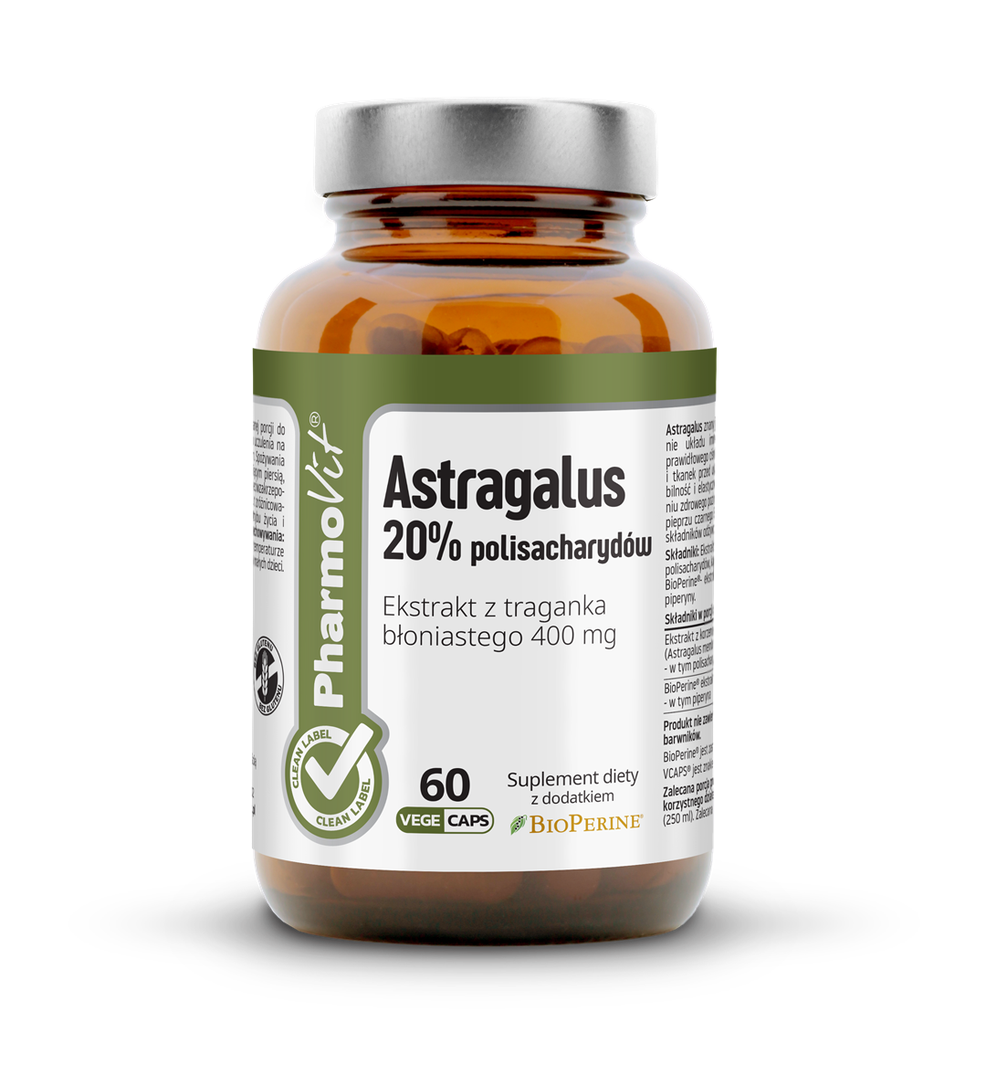 Astragalus 20% polisacharydów 60 kaps Vege | Clean Label Pharmovit