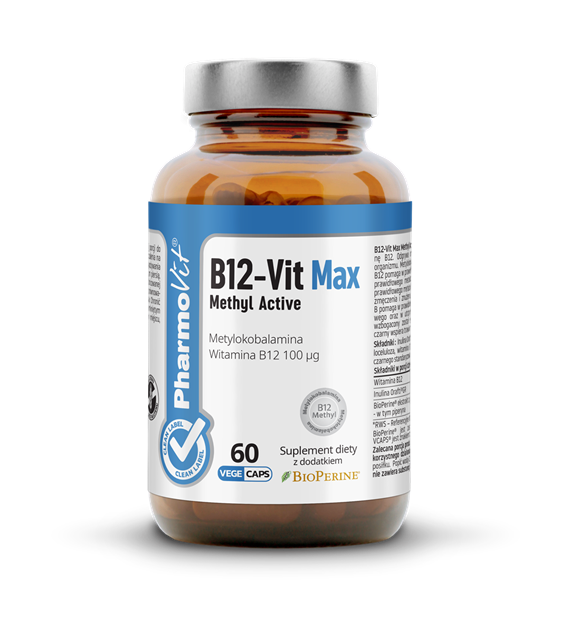 B12-Vit Max Methyl Active 60 kaps Vege | Clean Label Pharmovit