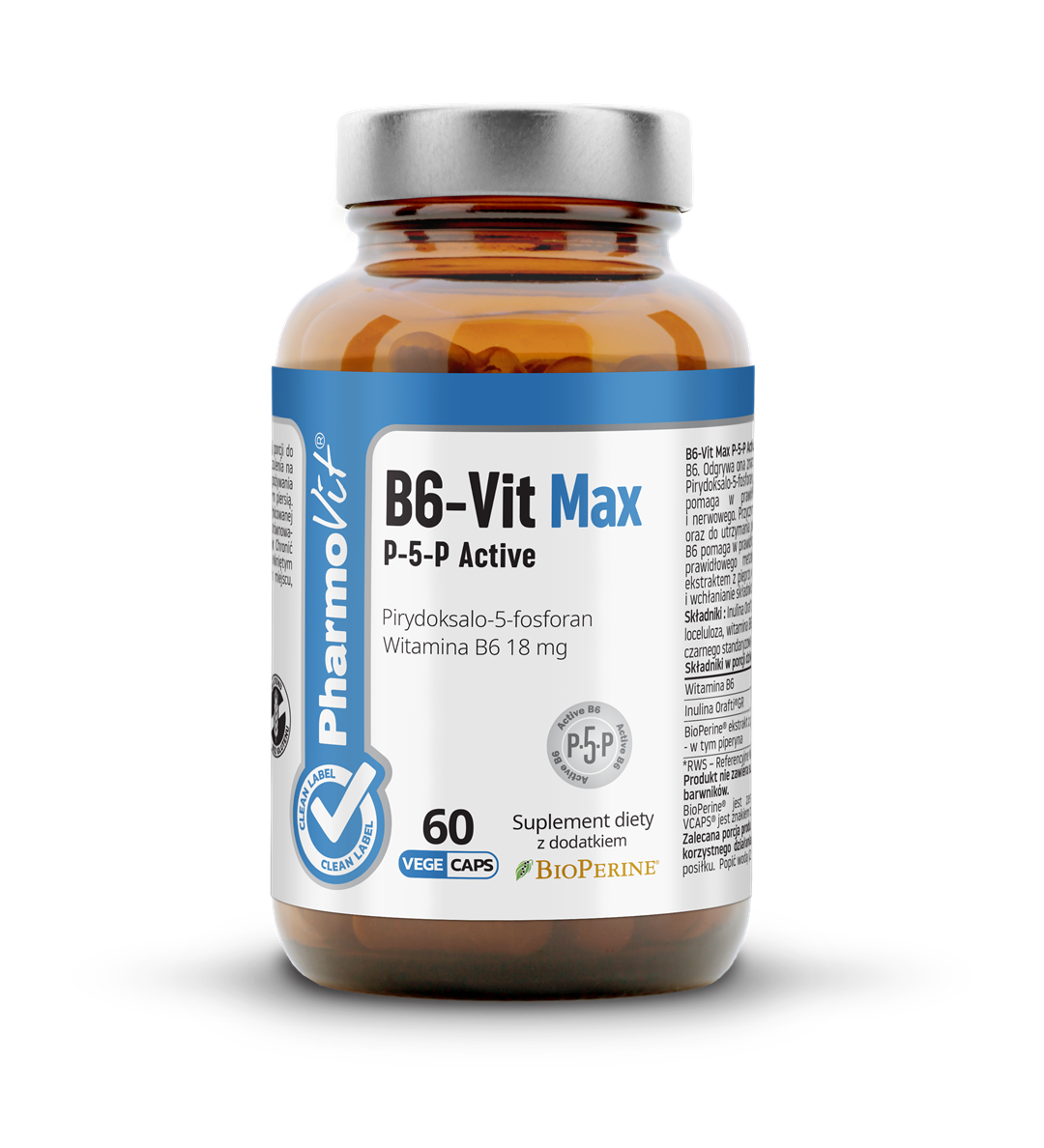 B6-Vit Max P-5-P Active 60 kaps Vege | Clean Label Pharmovit