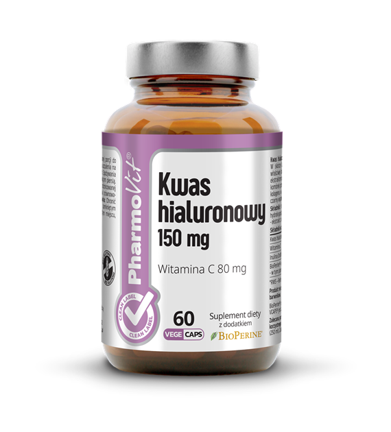 Kwas hialuronowy 150 mg 60 kaps Vege | Clean Label Pharmovit