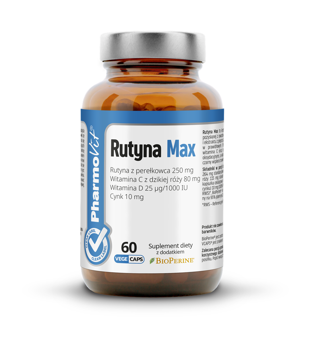 Rutyna Max 60 kaps vege | Clean Label Pharmovit