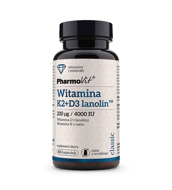 K2 + D3 lanolin™ 200 µg/4000IU 60 kaps | Classic Pharmovit