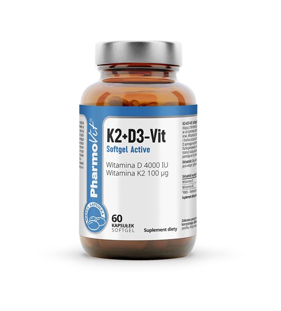 K2+D3-Vit Softgel Active 60 kaps | Clean Label Pharmovit