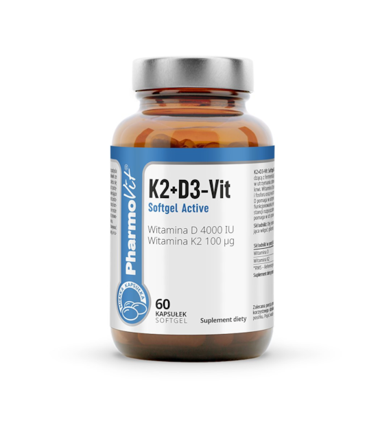 K2+D3-Vit Softgel Active 60 kaps | Clean Label Pharmovit