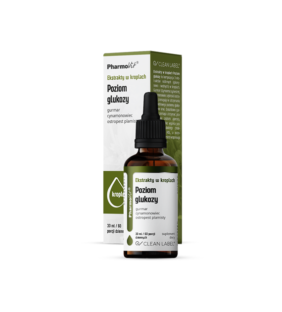Ekstrakty w kroplach Poziom glukozy 30 ml | Clean Label Pharmovit