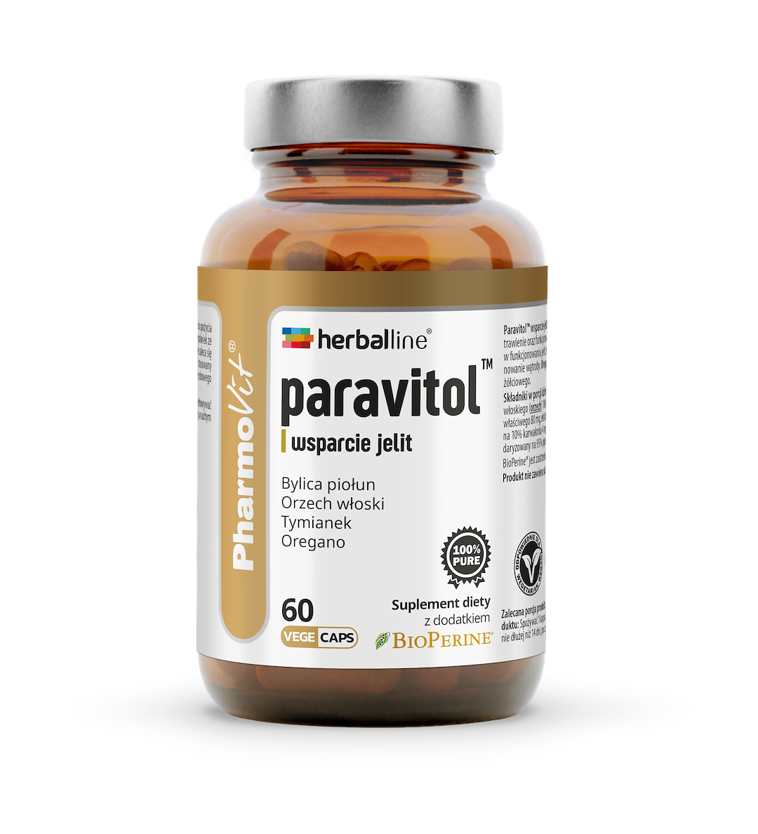 Paravitol™ wsparcie jelit 60 vege kaps | Herballine™ Pharmovit