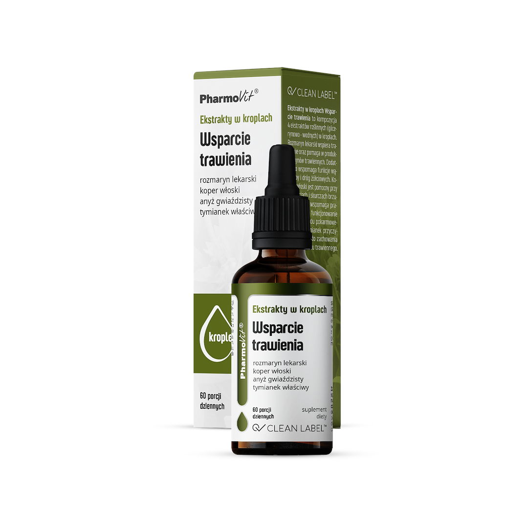 Ekstrakty w kroplach Wsparcie trawienia 30 ml | Clean label Pharmovit