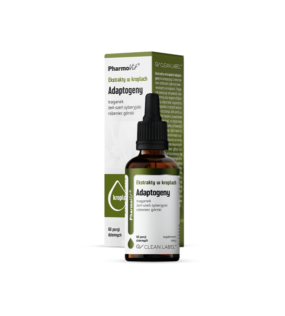 Ekstrakty w kroplach Adaptogeny 30 ml | Clean label Pharmovit