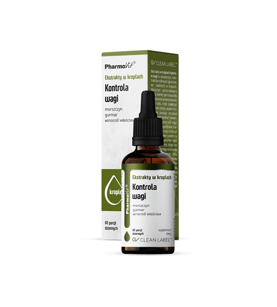 Ekstrakty w kroplach Kontrola wagi 30 ml | Clean label Pharmovit