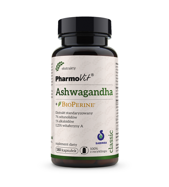 Ashwagandha + BioPerine® 180 kaps | Classic Pharmovit