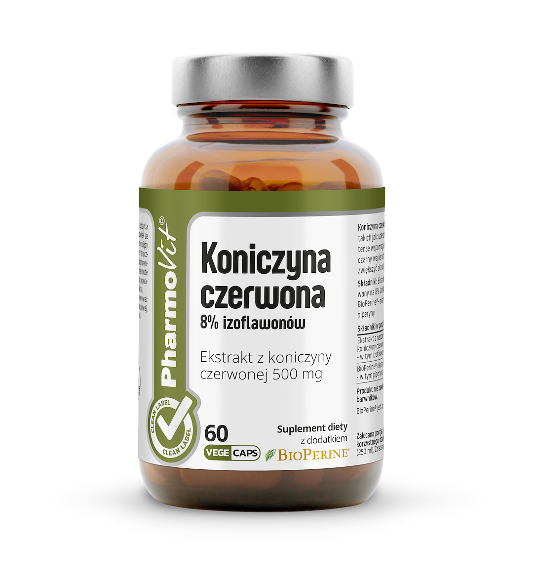 Koniczyna czerwona 8% izoflawonów 60 kaps Vege | Clean label Pharmovit