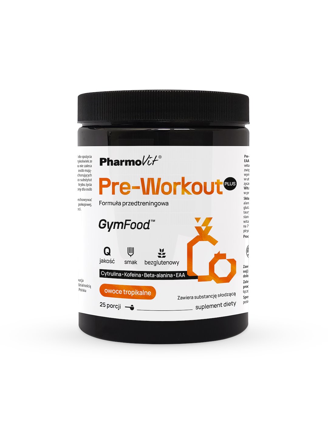 Pre-Workout Plus Formuła przedtreningowa (owoce tropikalne) 500 g | GymFood Pharmovit