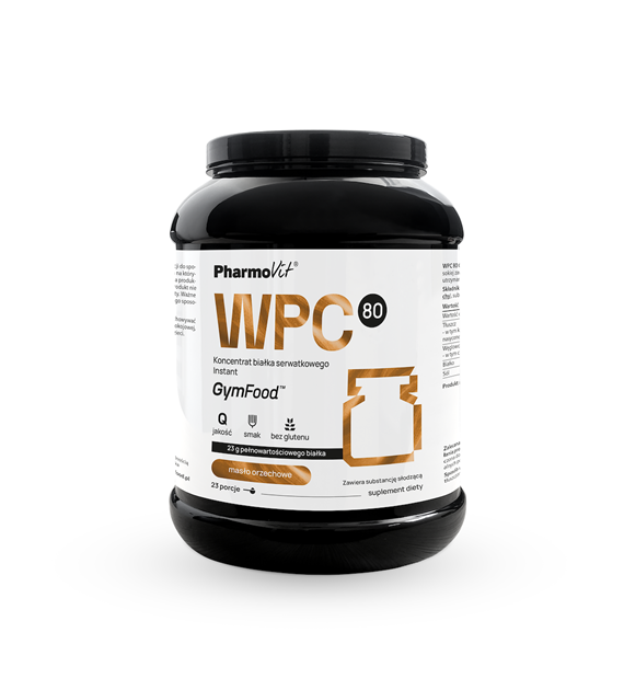 WPC 80 Koncentrat białka serwatkowego Instant (masło orzechowe) 700 g | GymFood Pharmovit