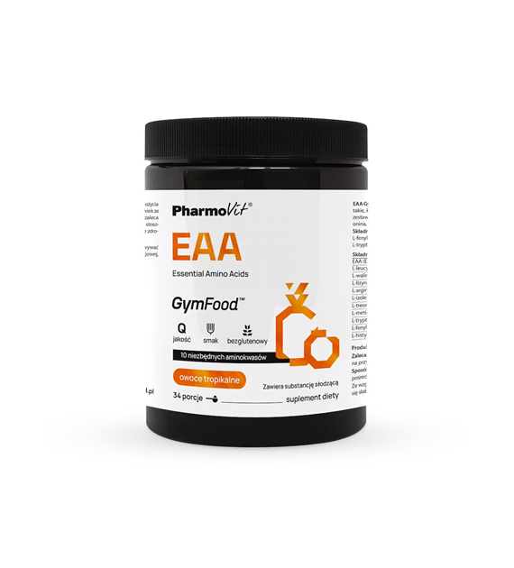 EAA Essential Amino Acides (owoce tropikalne) 375 g | GymFood Pharmovit