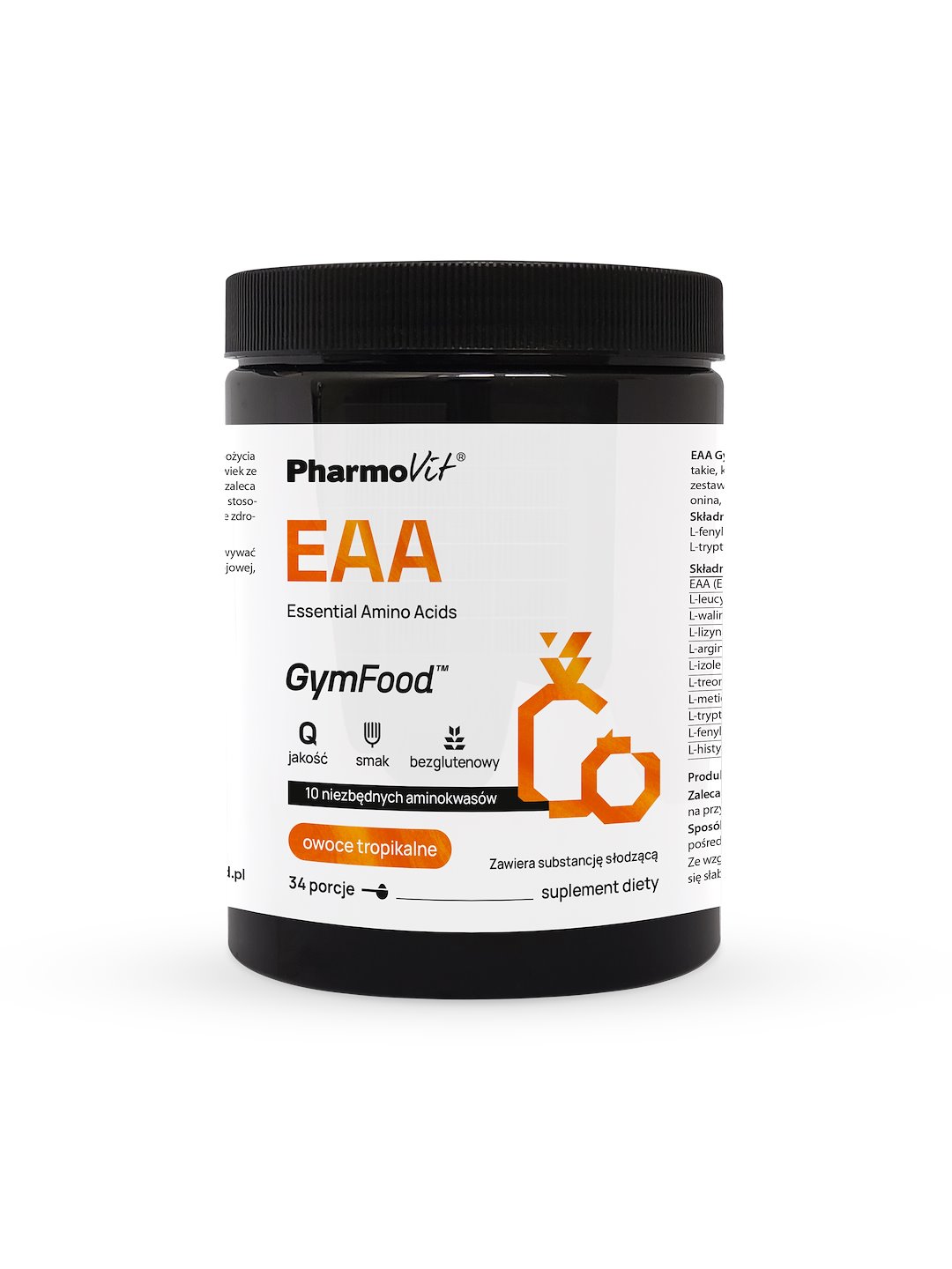 EAA Essential Amino Acides (owoce tropikalne) 375 g | GymFood Pharmovit
