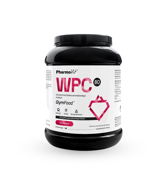 WPC 80 Koncentrat białka serwatkowego Instant (truskawka) 700 g | GymFood Pharmovit