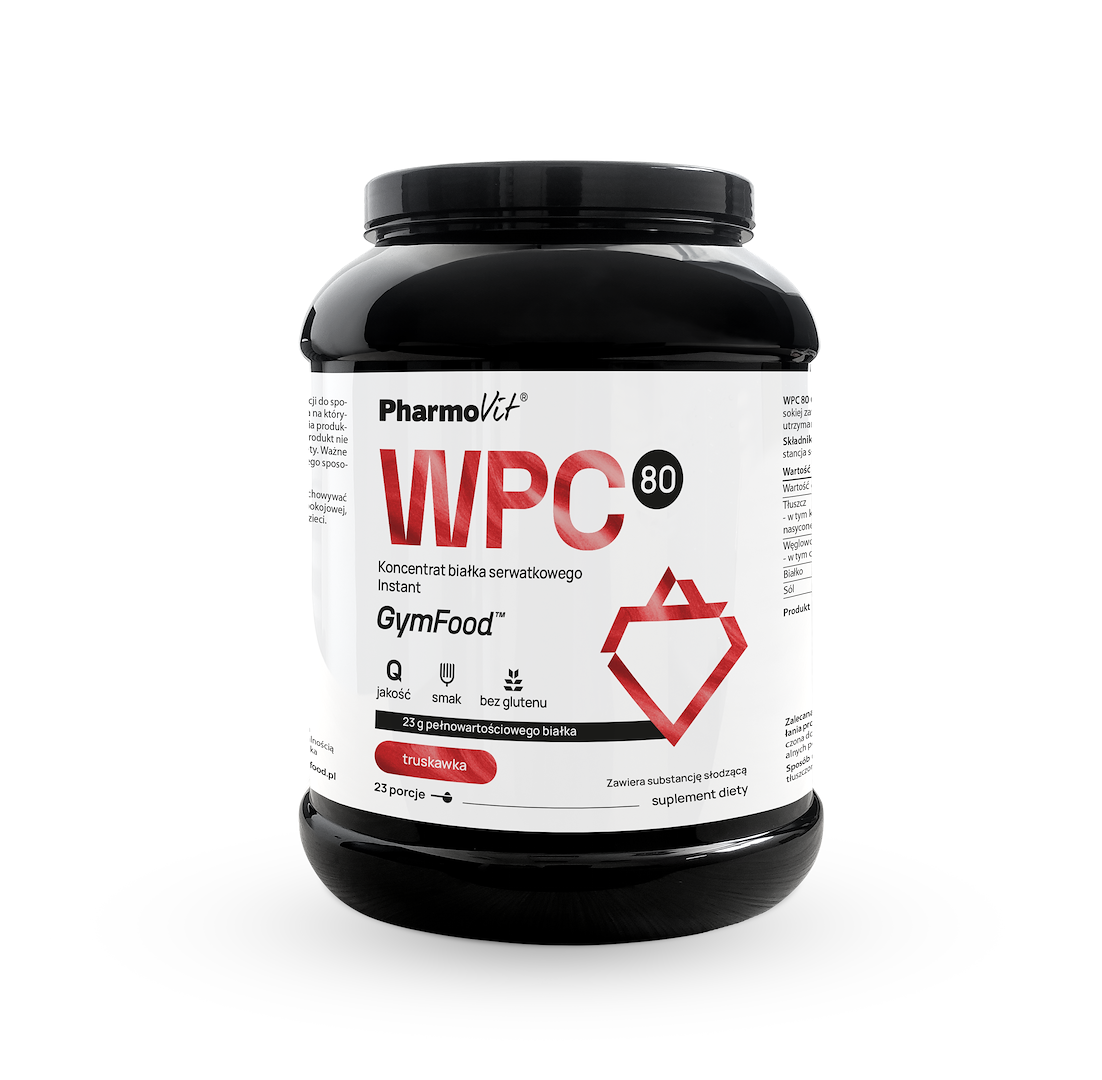 WPC 80 Koncentrat białka serwatkowego Instant (truskawka) 700 g | GymFood Pharmovit