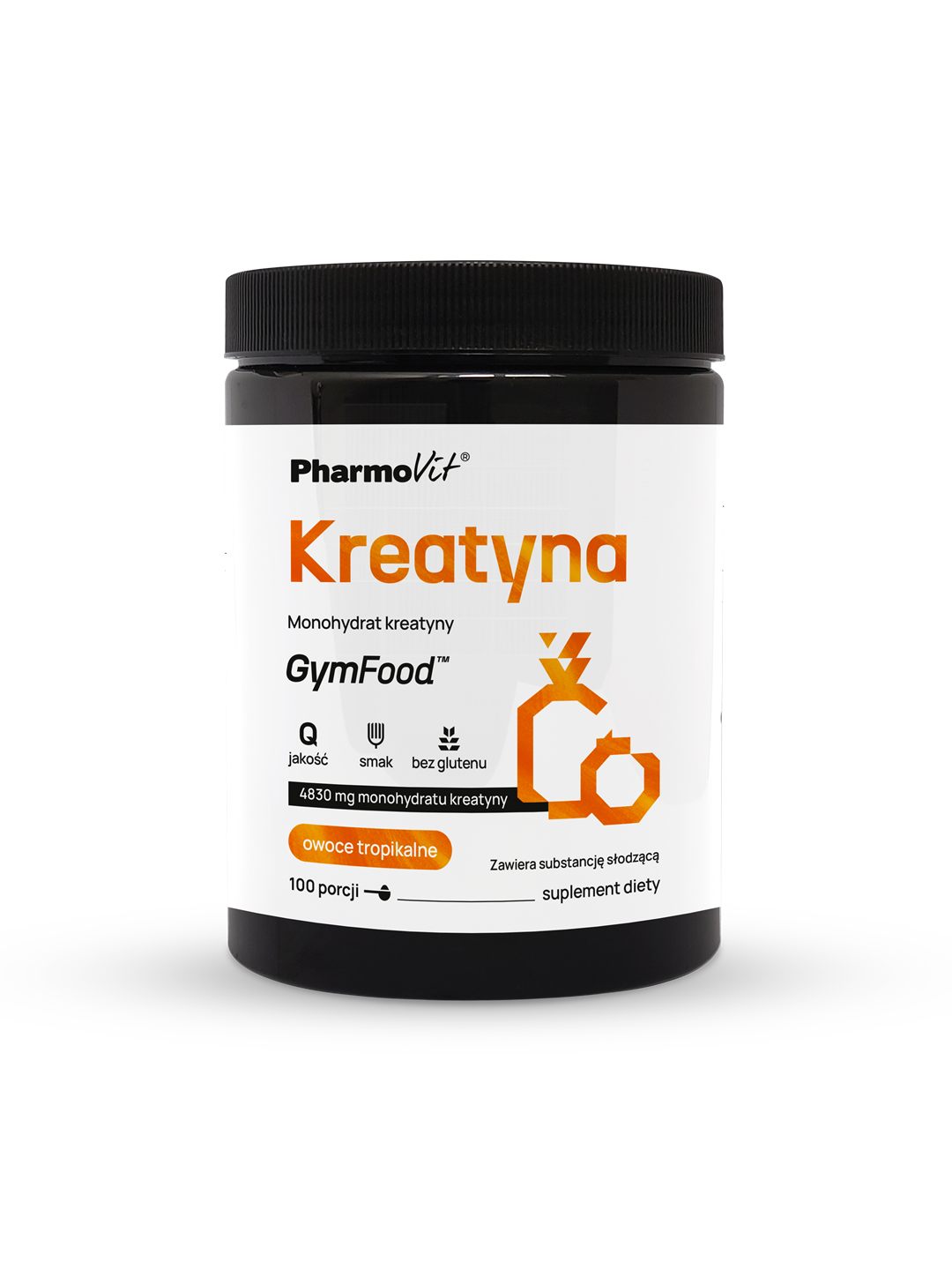 Kreatyna Monohydrat kreatyny 500 g (owoce tropikalne) | GymFood Pharmovit