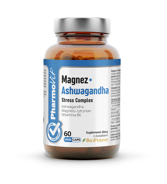 Magnez + Ashwagandha Stress Complex 60 vege kaps | Clean Label Pharmovit