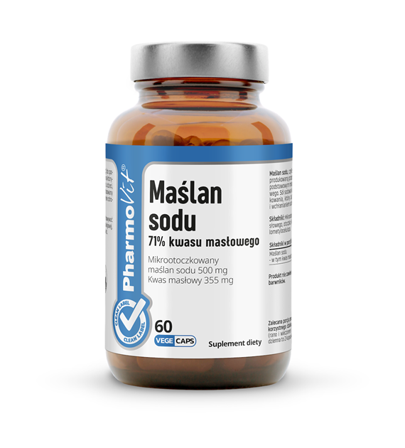 Maślan sodu 71% kwasu masłowego 60 kaps | Clean label Pharmovit