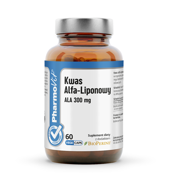 Kwas Alfa-Liponowy ALA 300 mg 60 kaps | Clean Label Pharmovit