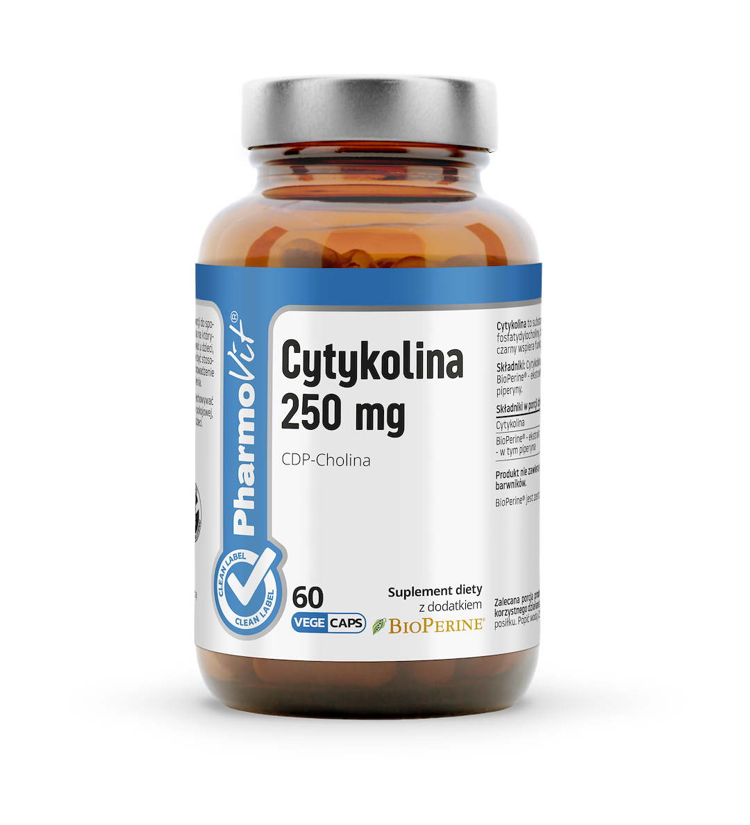 Cytykolina 250 mg CDP-Cholina 60 kaps Clean Label Pharmovit