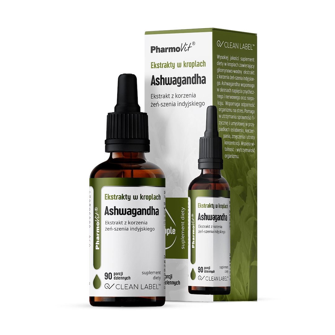 Ekstrakty w kroplach Ashwagandha 30 ml | Clean Label Pharmovit