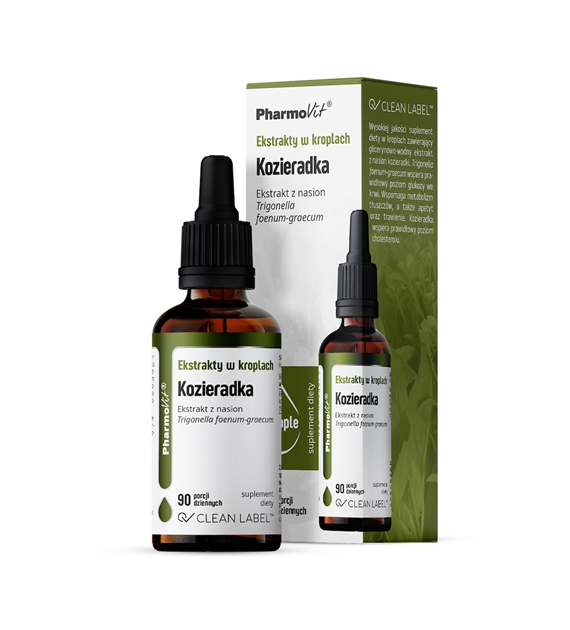 Ekstrakty w kroplach Kozieradka 30 ml | Clean Label Pharmovit