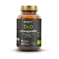 Ashwagandha bio ekstrakt bio z żeń-szenia indyjskiego 5% witanolidów 60 kaps Vcaps® Plus | Pharmovit bio