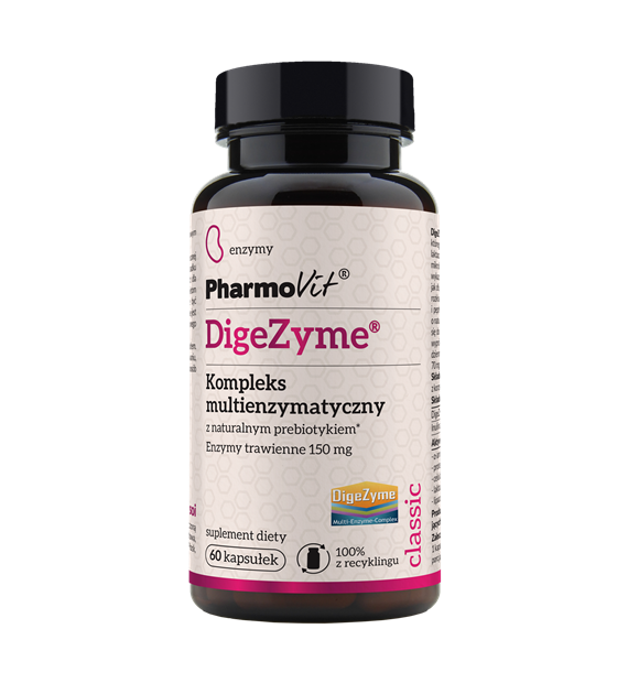 Digezyme® Kompleks multienzymatyczny 150 mg 60 kaps | Classic Pharmovit