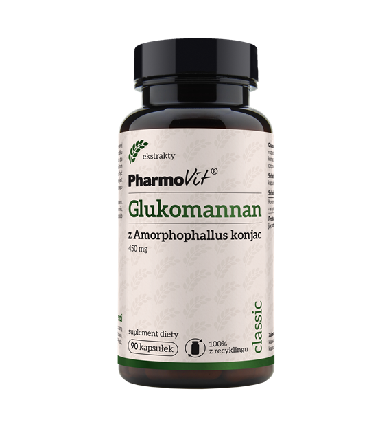 Glukomannan z Amorphophallus konjac 450 mg 90 kaps | Classic Pharmovit