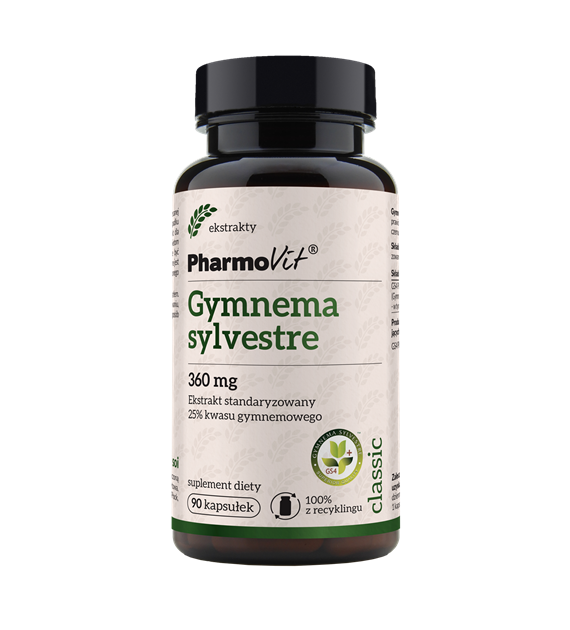 Gymnema sylvestre 360 mg Ekstrakt standaryzowany 25% kwasu gymnemowego 90 kaps | Classic Pharmovit